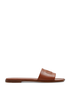Dolce & Gabbana Leather flip-flops with logo | Women's Shoes